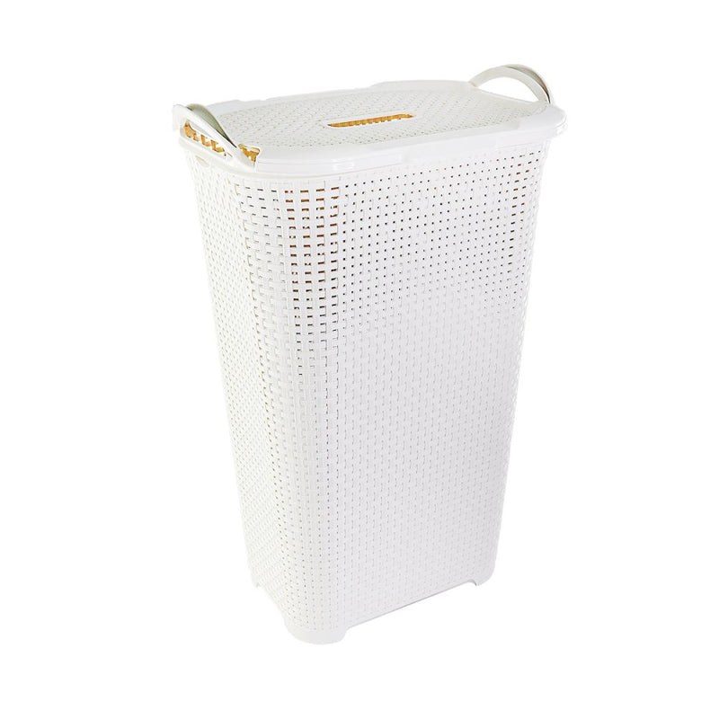 Cesto Rattan Tampa Basculada Branco