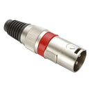 Conector Xlr Macho Linha Vermelho Metalico Storm 05 Unidades
