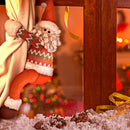 Natal Papai Noel Segura Cortina De Boneca
