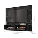 Painel Para Tv Preto Com Nicho Suspenso Nero