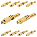 Conector Rca Femea Metal Gold Preto Storm 10 Unidades