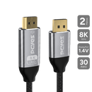 Cabo Displayport 1.4 Para Hdmi 2.1 M - Preto - 2 Mts - Nylon - Pdphm-2n