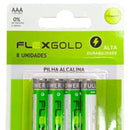 Pilha Aaa Alcalina Cartela Com 8 Unidades Flex