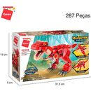 Brinquedo Para Montar Combo Dinossauros 287 Peças Vermelho
