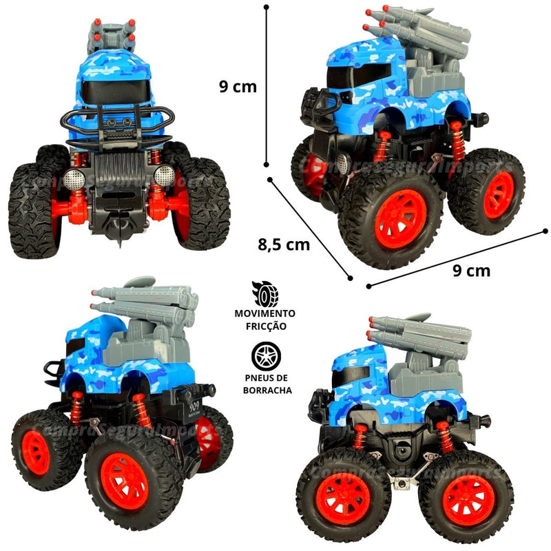 Caminhão De Brinquedo Militar Rodas A Fricção Emborrachadas