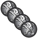 JOGO BOTTOM/ EMBLEMA PARA CALOTA PEUGEOT 51MM DEGRADE 4 PEÇAS RESINADO