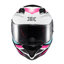 Capacete Texx Fechado Hunter Ark Preto Rosa Azul Tiffany E Branco Brilho 58