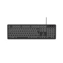 Teclado Com Fio Light 3 Níveis E Led Ajustável Teclas Silenciosas E Conexão Usb - Preto - Tc268