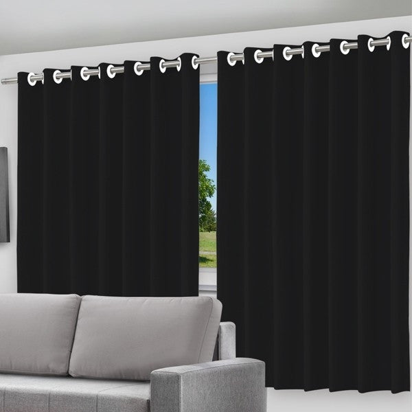 Cortina Blackout Preto com ilhos - 280x140cm