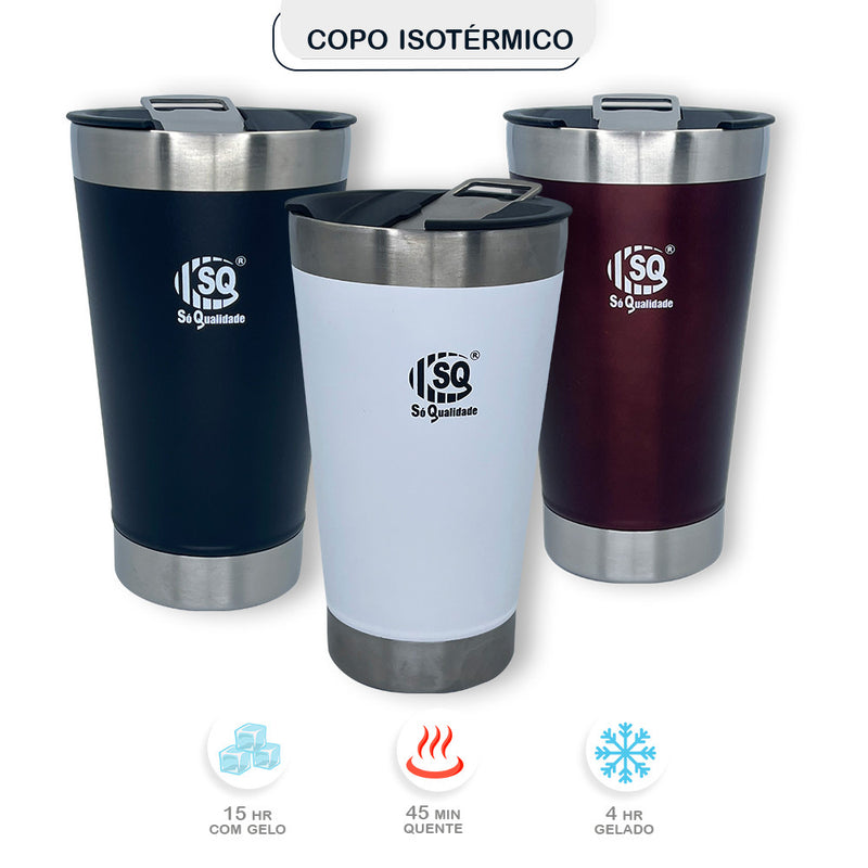 Lançamento Copo Termico Cerveja Abridor 500ml - PRETO