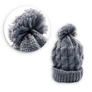 Touca com Pompom - Cinza