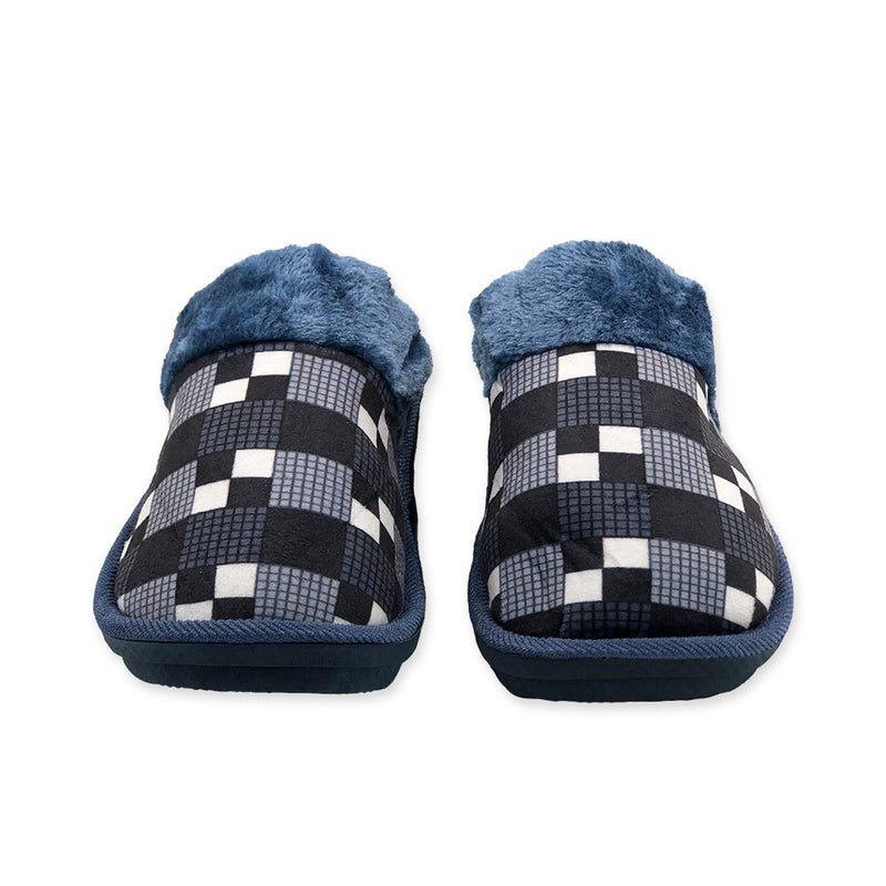 Pantufa Masculina Xadrez Azul 40/41