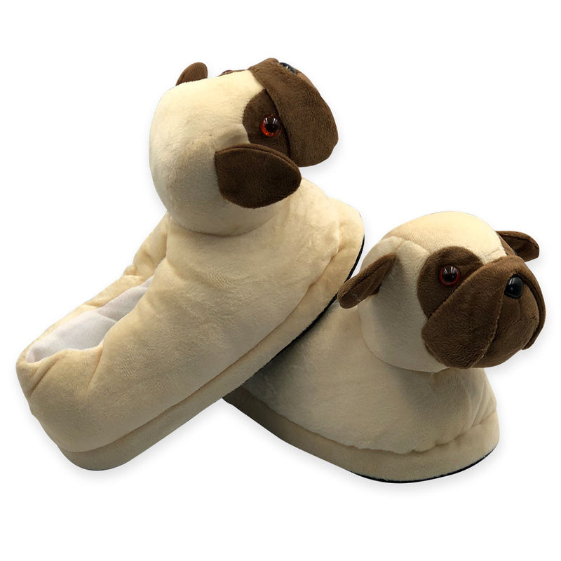 Pantufas de Cachorro Pug 3D Tamanho Único