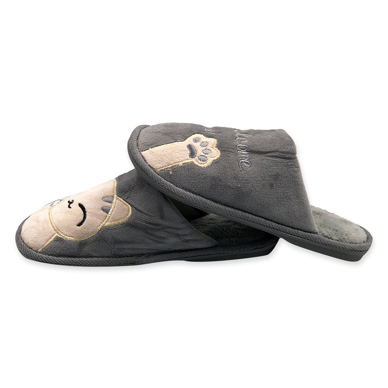 Pantufa Gatinho Infantil Cinza Tam. 30/31