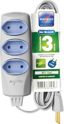 Extensao Noshock 90 Pl 2x0,75 2p 10a Cinza 3 Metros Dn1469