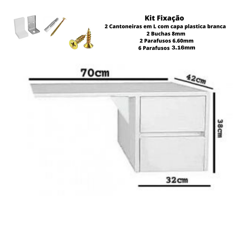 Escrivaninha Suspensa Mesa Para Notebook Preto Em Mdf