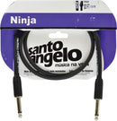 Cabo De Guitarra Ninja Cable 0,20 Mm Conector P10/p10 03ft 91 Centímetros Preto