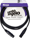 Cabo Para Microfone 0,20 Mm Conector Xlr Macho/ Xlr Femea Ninja 10ft 3,05 Metros Preto [f018]