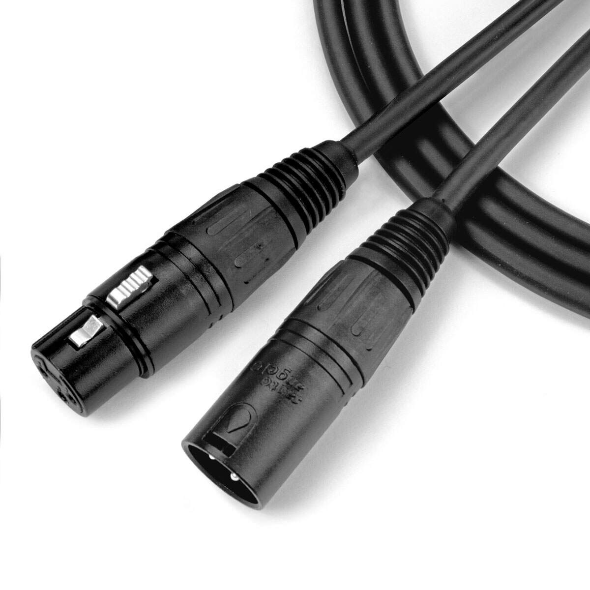 Cabo Para Microfone 0,20 Mm Conector Xlr Macho/ Xlr Femea Ninja 10ft 3,05 Metros Preto [f018]