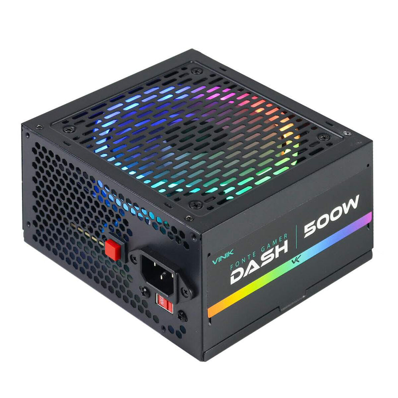 Fonte Gamer Dash 500w Preto Com Fan Led Rgb - Vfg500wpr