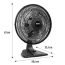 Ventilador de Mesa Arno Essential 6 Pás 40cm 140W Preto/Cinza 127V VD2E