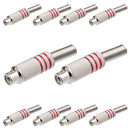 Conector Rca Femea Níquel Vermelho Storm 10 Unidades