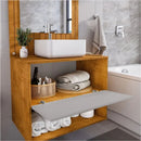 Conjunto Gabinete Cuba Espelho Banheiro Naturalle Off White