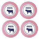 Kit 4 Capas Para Sousplat Churrasco Vermelho 35cmx35cm - UN / 4