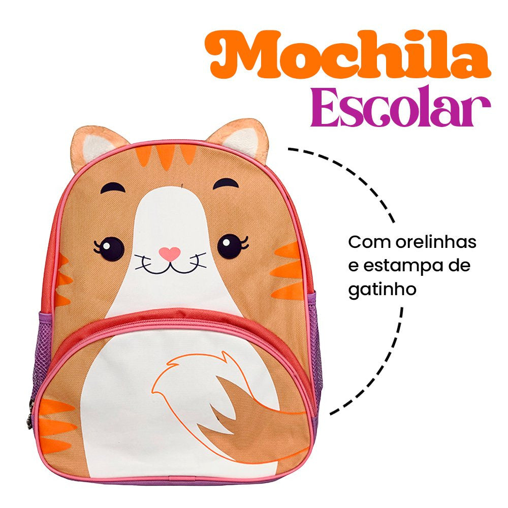 Mochila Infantil Com Alças - Gato