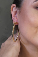 Brinco Argola Grande Clássica Banhado Em Ouro 18k Cor:dourado