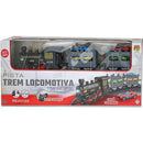 Locomotiva Trem Transporte Com 4 Carrinhos
