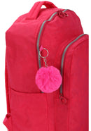 Mochila De Costas Escolar Pink Up4you Com Chaveiro Pompom