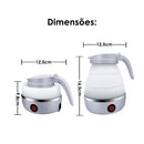 Chaleira Eletrica Dobravel Silicone 600w 110v 600ml Branco