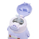 Garrafinha C/ Canudo Squeeze Infantil Garrafa Térmica Lilás