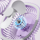Mini Ventilador Mesa Luz Ring Light Usb Portátil Cor:lilás