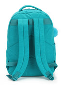Mochila De Costas Escolar Verde Up4you Com Chaveiro Pompom