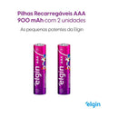 Pilha Recarregável Aaa 900mah Elgin