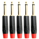 Conector P10 Mono Metal Preto Gold Storm 5 Unidades