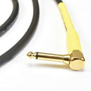 Cabo De Guitarra Shogun 0,75mm Conector Em Ouro P10/p10 90º 15ft 4,57 Metros Preto