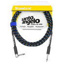 Cabo De Guitarra Angel Tx 0,30 Mm Conector P10/p10 90º 25ft 7,62 Metros Textil