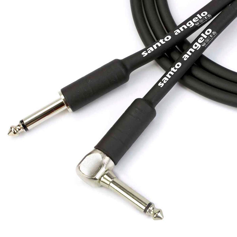 Cabo De Guitarra Angel 0,30mm Conector P10/p10 90º 25ft 7,62 Metros Preto