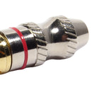 Conector Linha Rca Macho Metal Vermelho Storm 10 Unidades