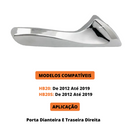 Gatilho Interno Hb20 E Hb20s 2009 A 2012 Maçaneta Prata Porta Dianteira E Traseira Lado Direito