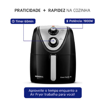 Fritadeira Air Fryer Mondial Family 5l 1900w Afn-50 - 2037-04