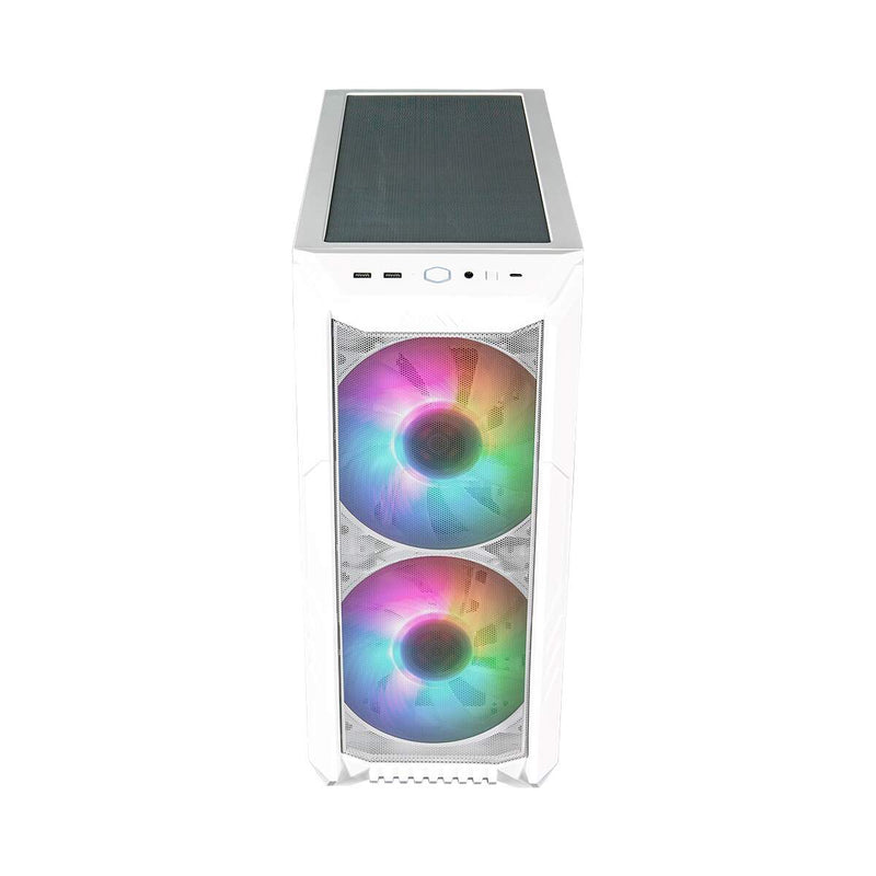 Gabinete Cooler Master Haf 500 Lateral Vidro Temperado - 2 Fans Argb 200mm Led Argb - Branco - H500-wgnn-s00