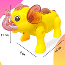 Elefante De Brinquedo Com Som E Luz Musical Anda Led Animal