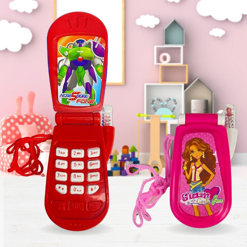 Kit 10 Celular De Brinquedo Com Som E Luz Telefone Infantil