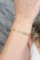 Pulseira Coração E Pérola Cor:dourado