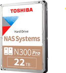 HD Interno Toshiba 22TB SATA3 N300 Pro NAS HDWG62CXZSTBi