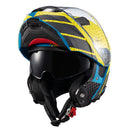 Capacete Texx Escam Kratos Cyber Azu Verd Fosc 61